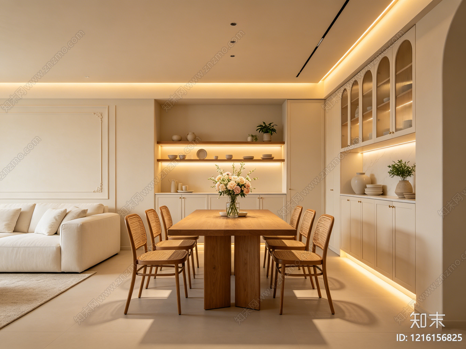 奶油餐厅贴图下载【ID:1216156825】