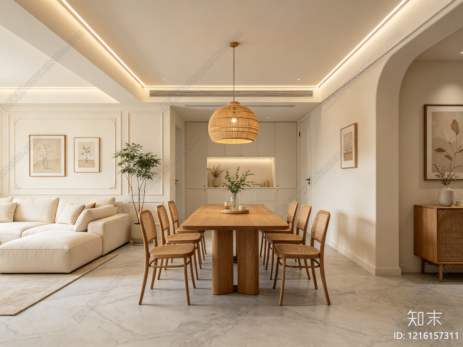 奶油餐厅贴图下载【ID:1216157311】