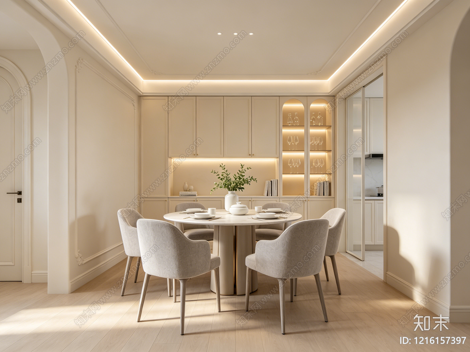 奶油餐厅贴图下载【ID:1216157397】