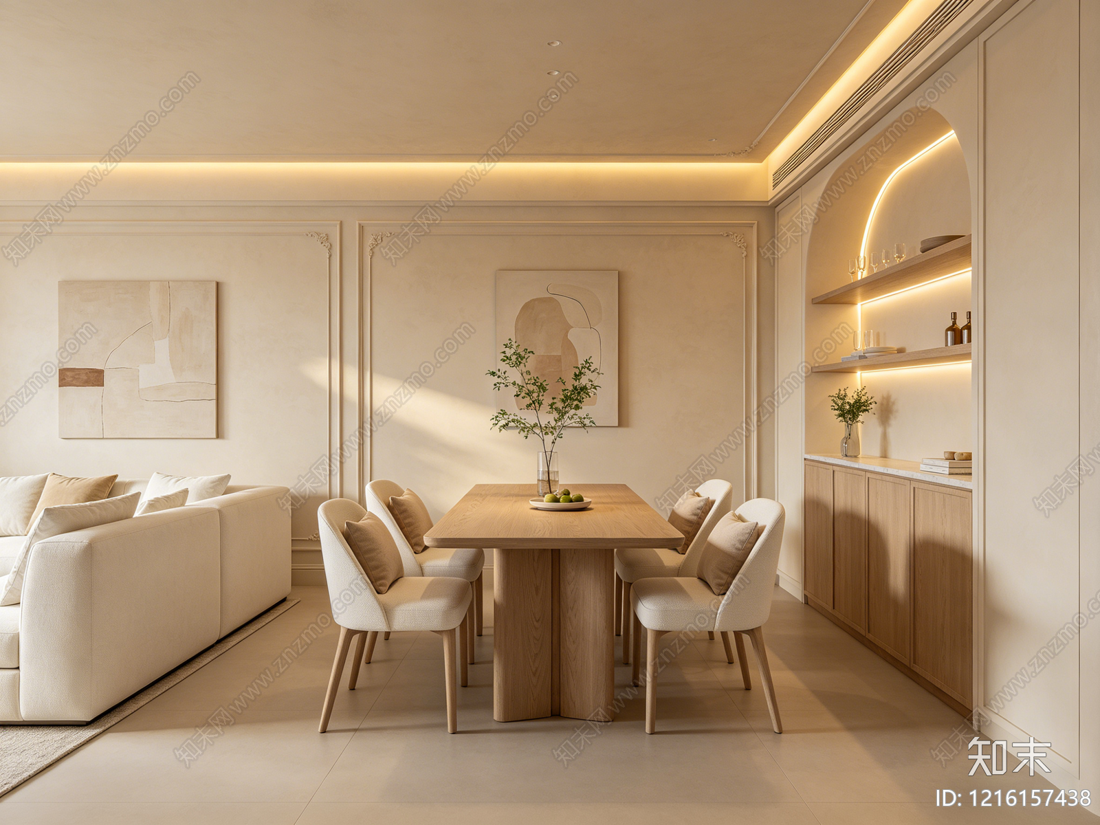 奶油餐厅贴图下载【ID:1216157438】