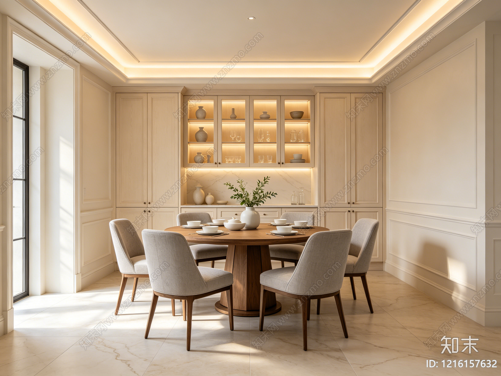 奶油餐厅贴图下载【ID:1216157632】
