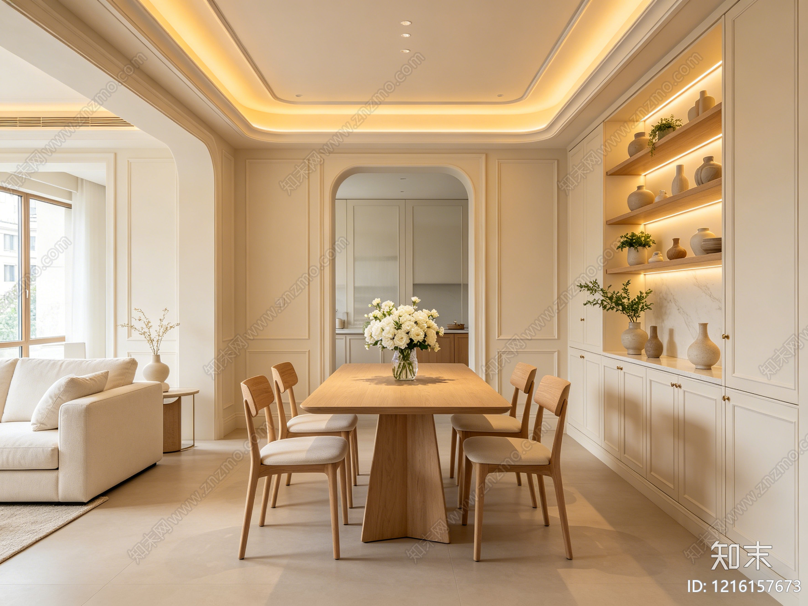 奶油餐厅贴图下载【ID:1216157673】