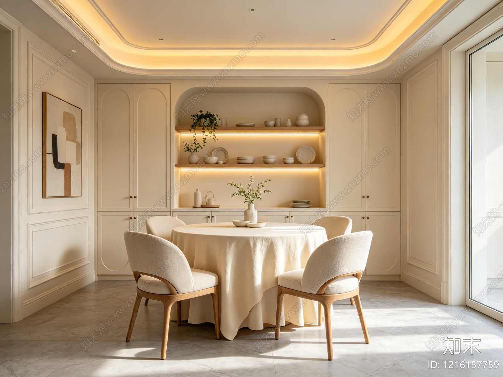 奶油餐厅贴图下载【ID:1216157759】