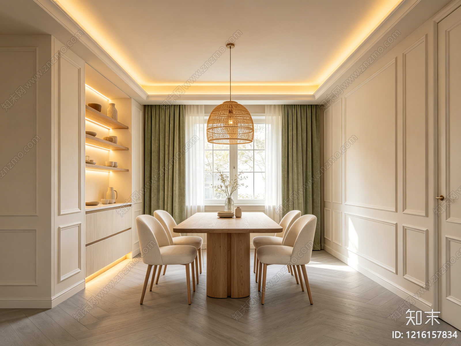 奶油餐厅贴图下载【ID:1216157834】