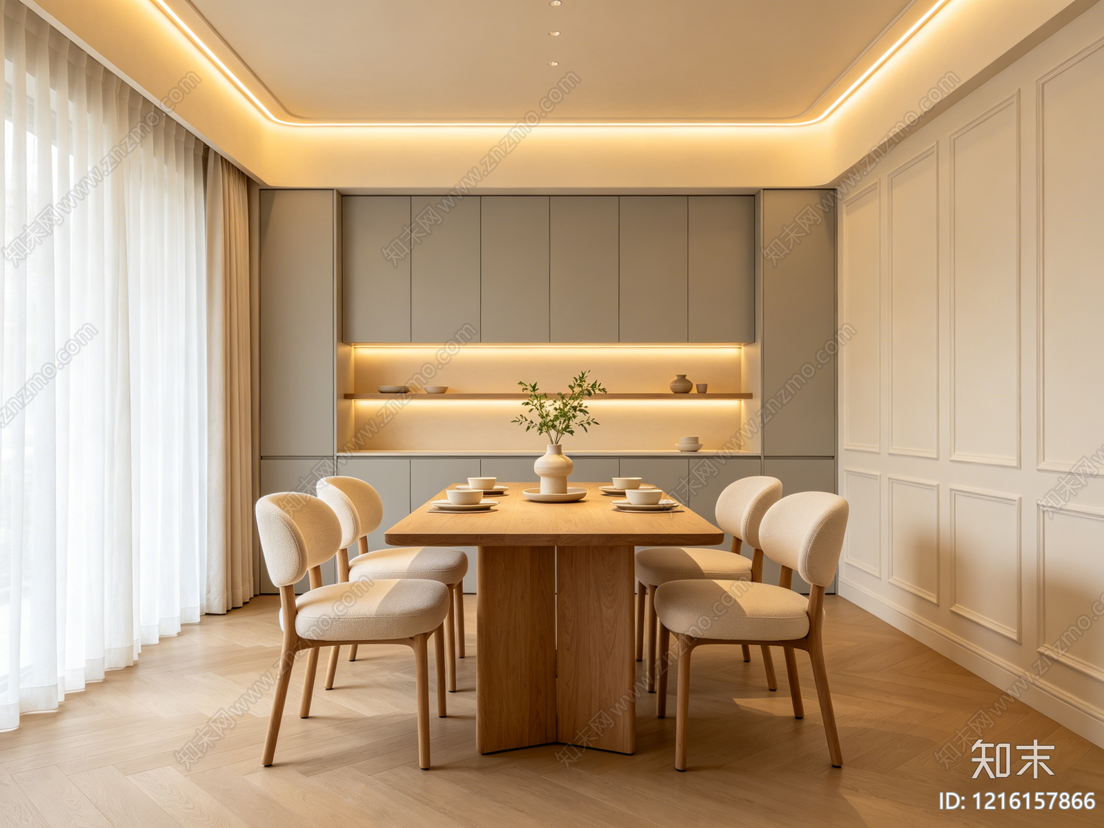 奶油餐厅贴图下载【ID:1216157866】