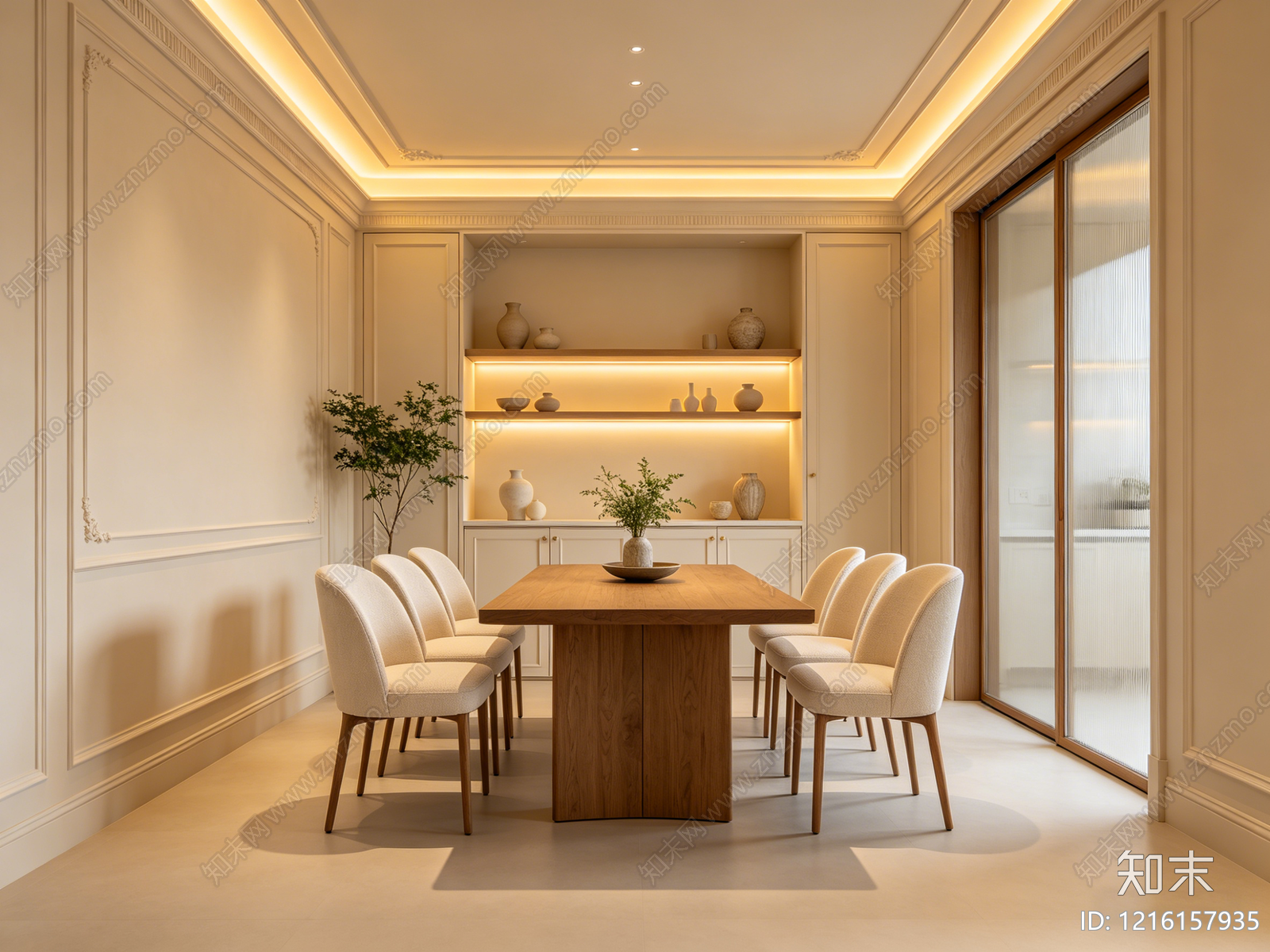 奶油餐厅贴图下载【ID:1216157935】