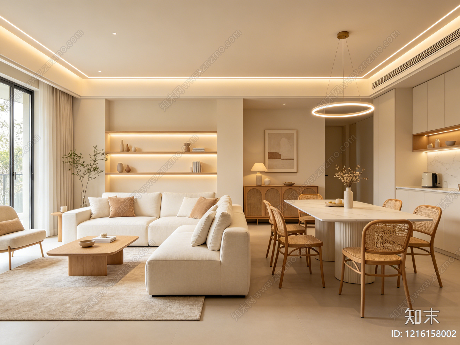 奶油客厅贴图下载【ID:1216158002】