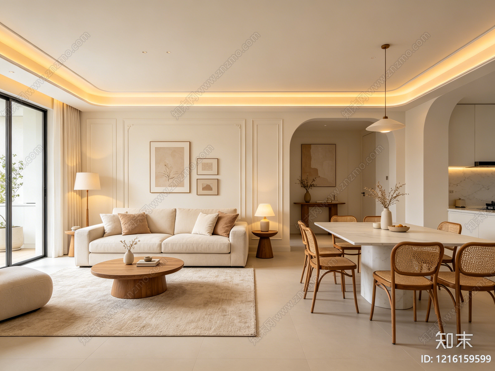奶油客厅贴图下载【ID:1216159599】