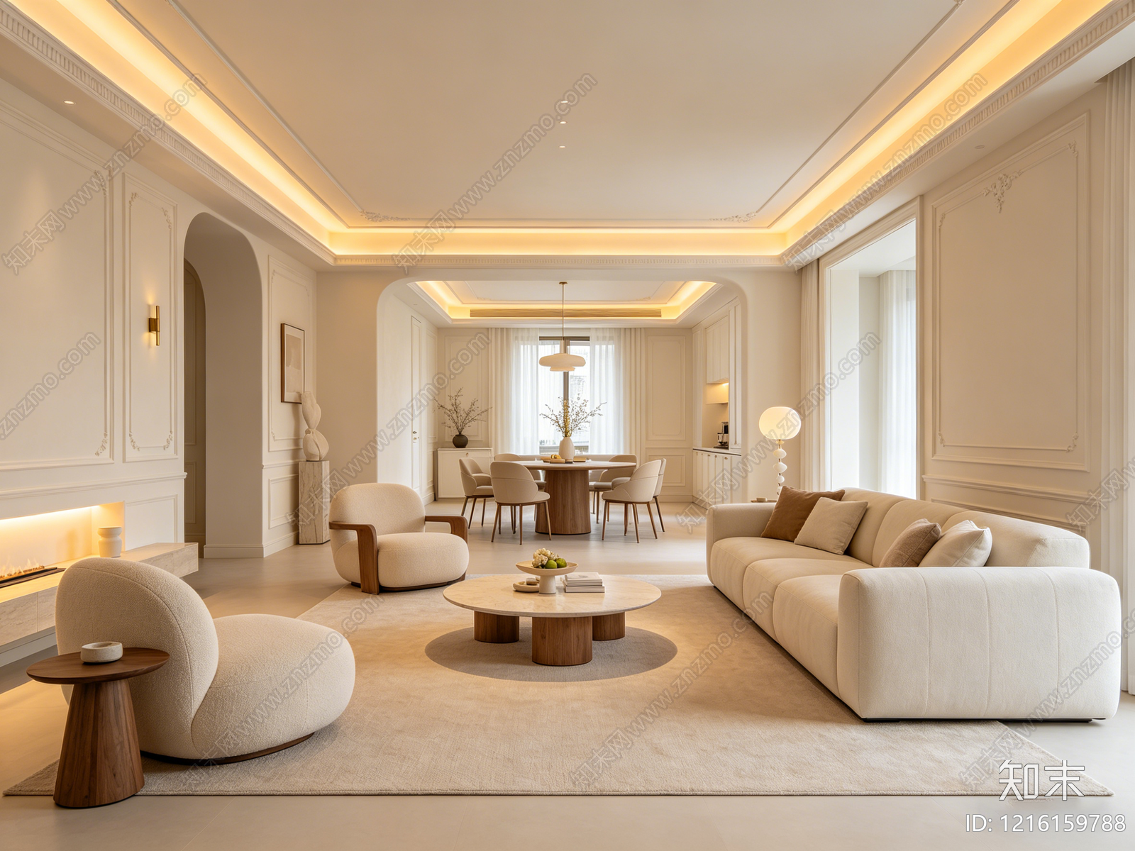 奶油客厅贴图下载【ID:1216159788】
