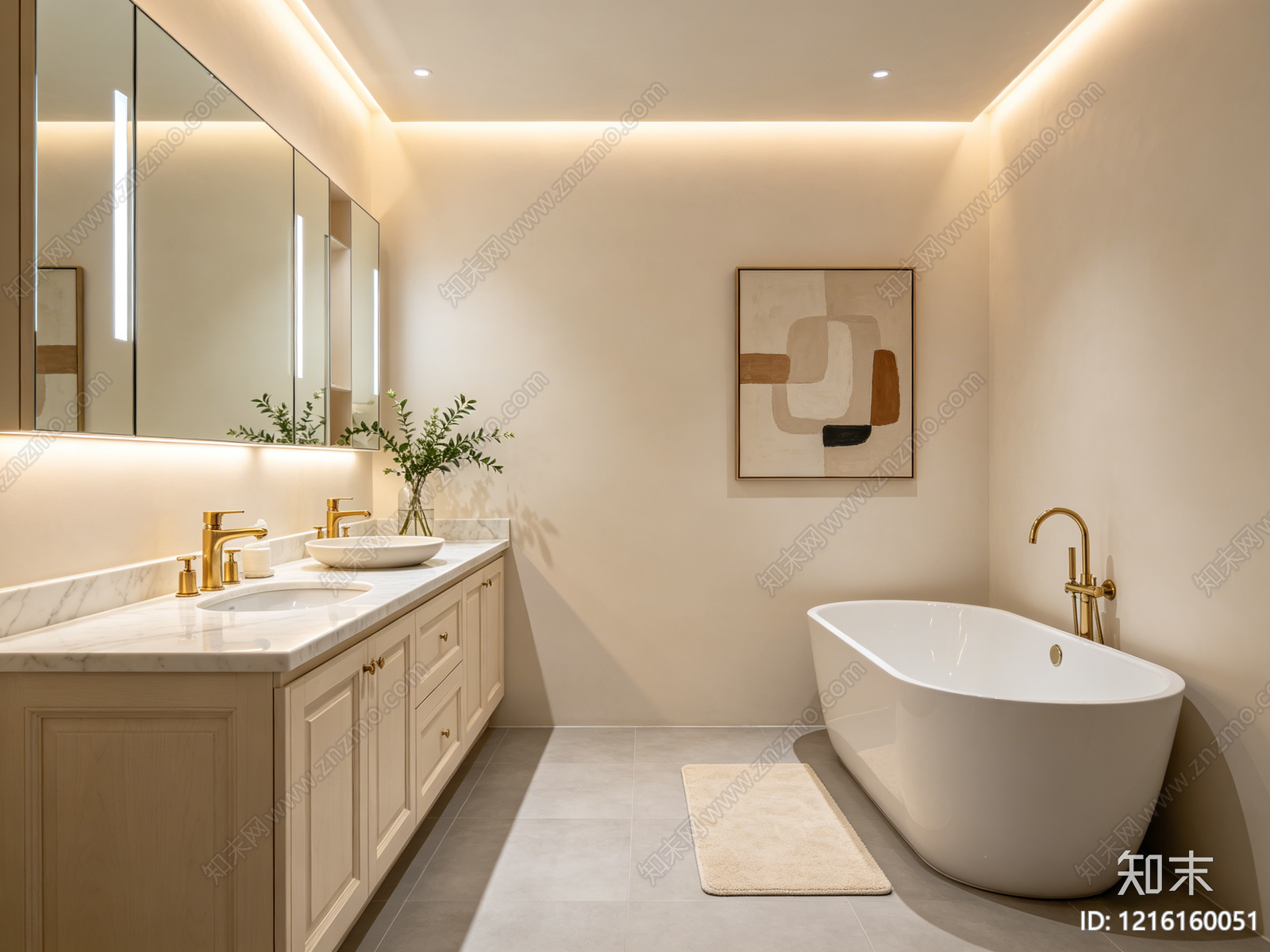 奶油卫生间贴图下载【ID:1216160051】