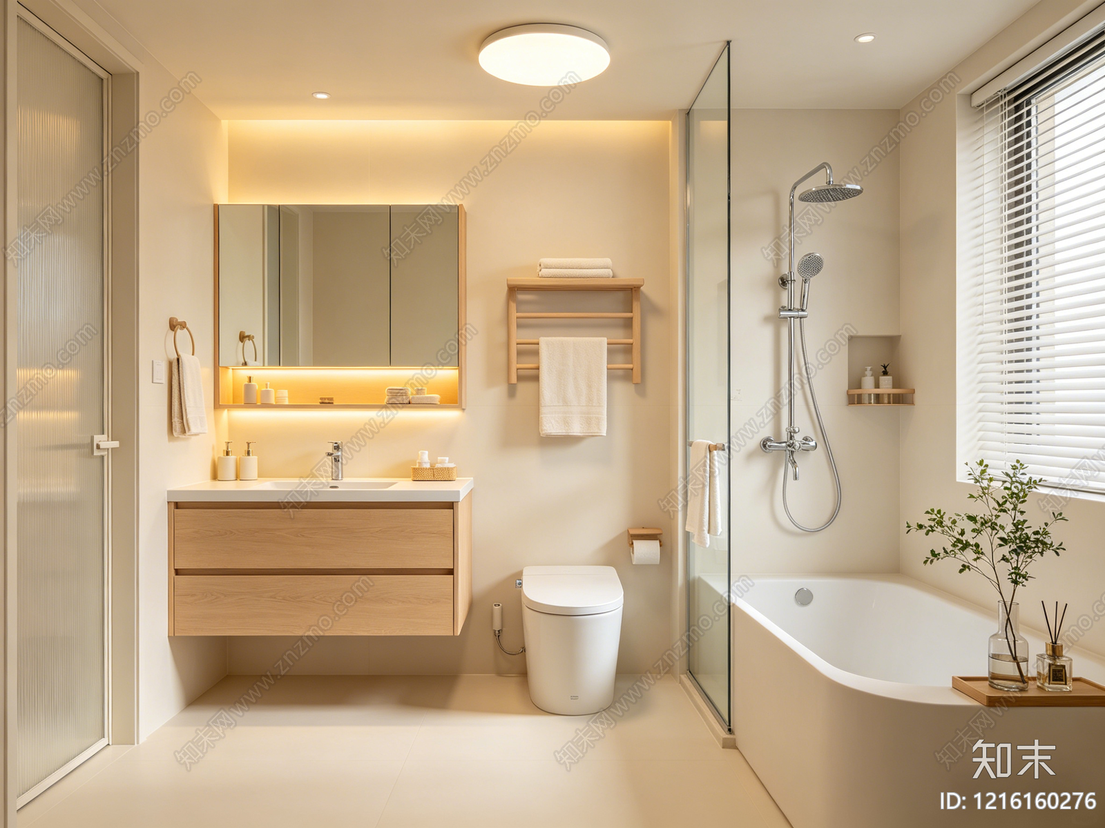 奶油卫生间贴图下载【ID:1216160276】