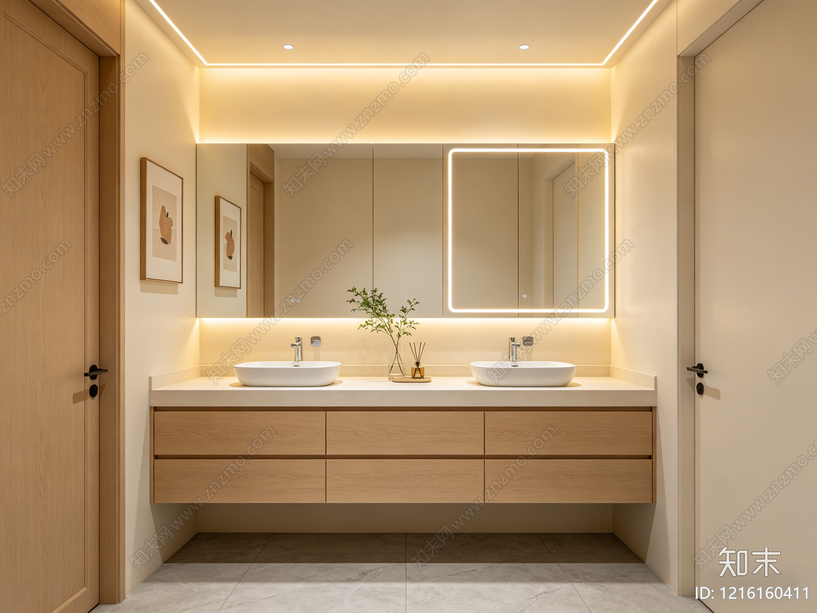 奶油卫生间贴图下载【ID:1216160411】