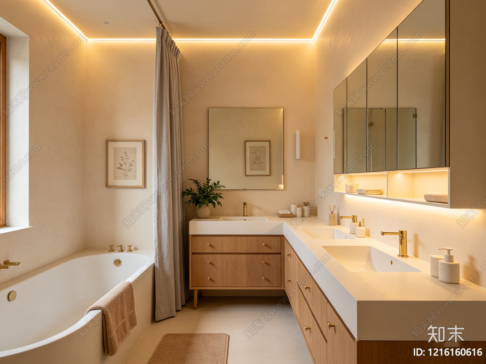 奶油卫生间贴图下载【ID:1216160616】