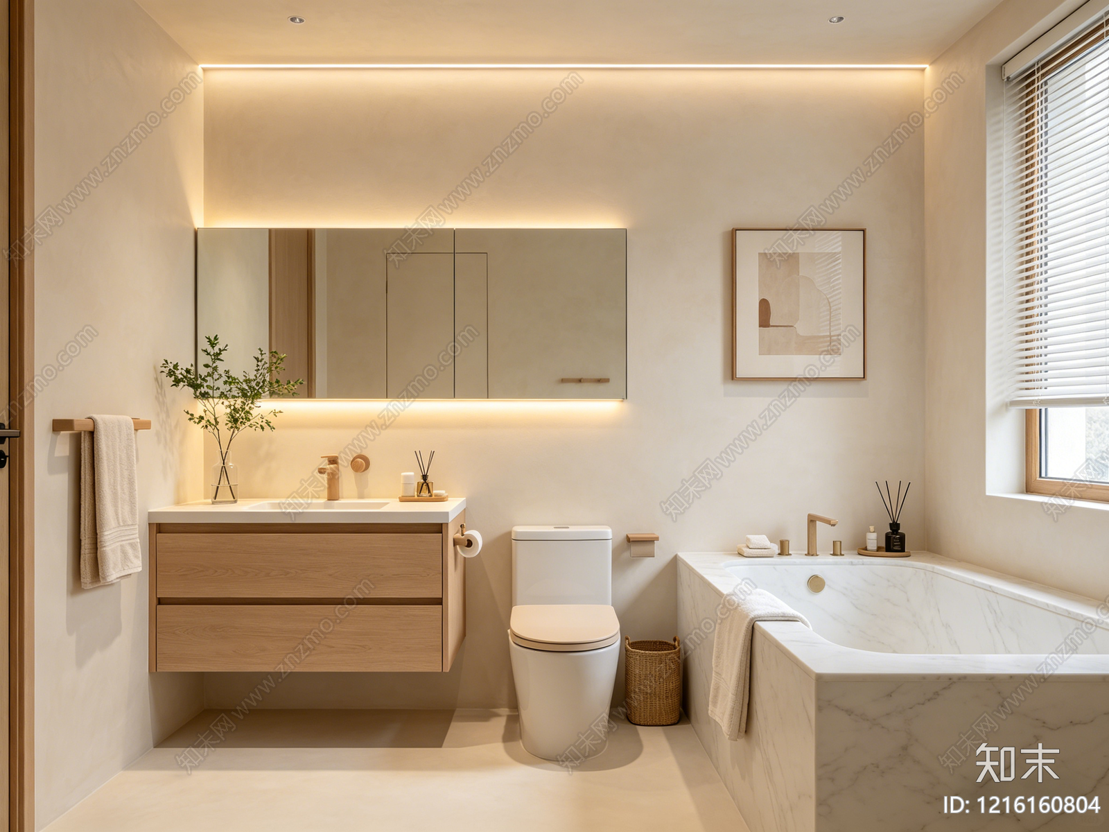 奶油卫生间贴图下载【ID:1216160804】