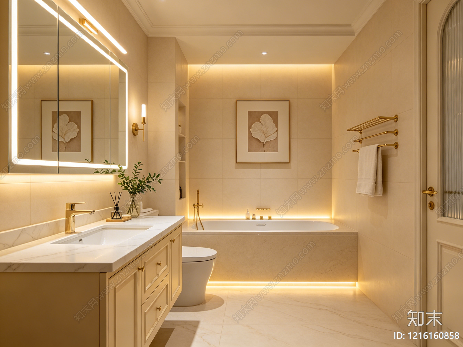 奶油卫生间贴图下载【ID:1216160858】