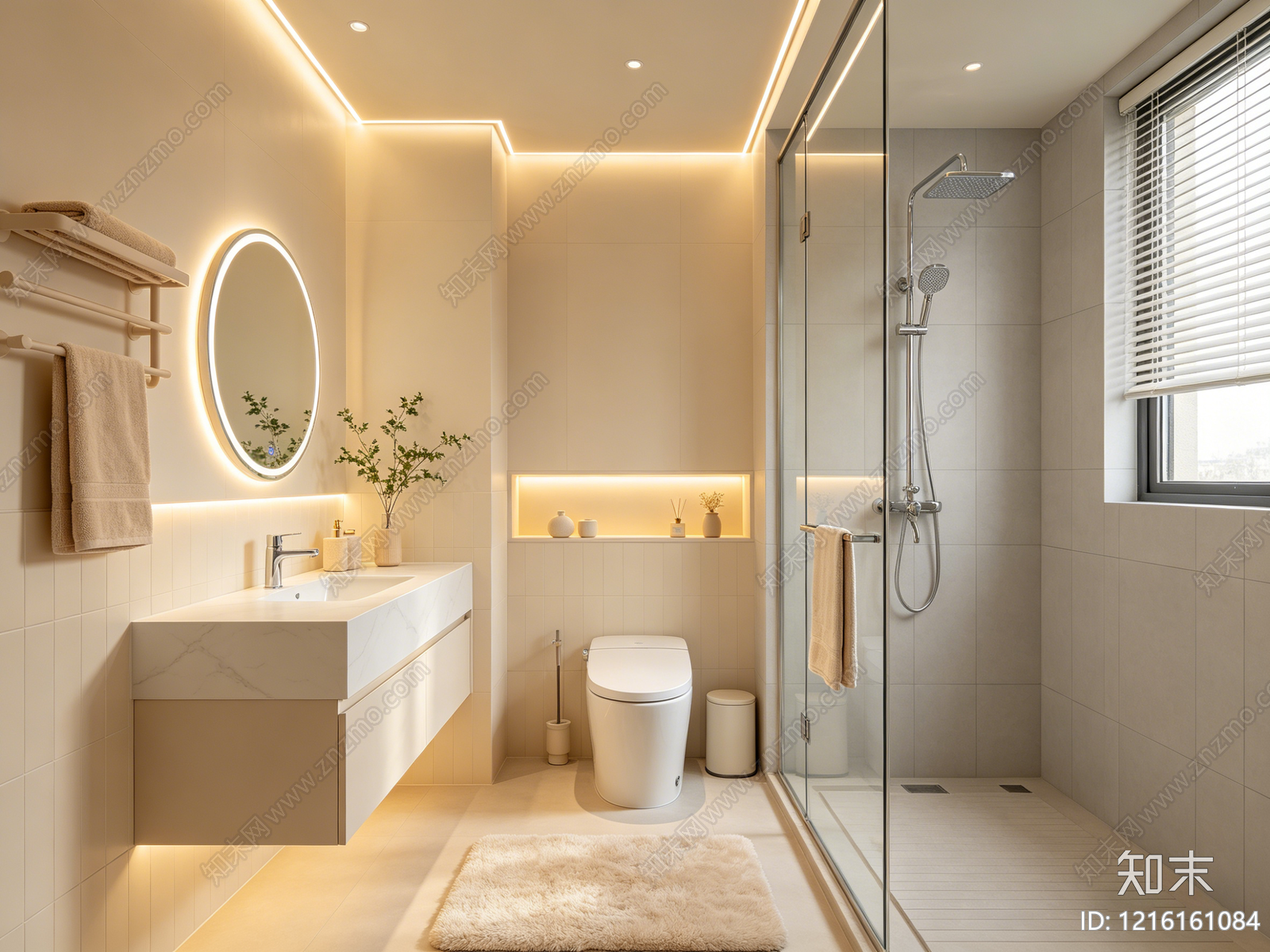 奶油卫生间贴图下载【ID:1216161084】