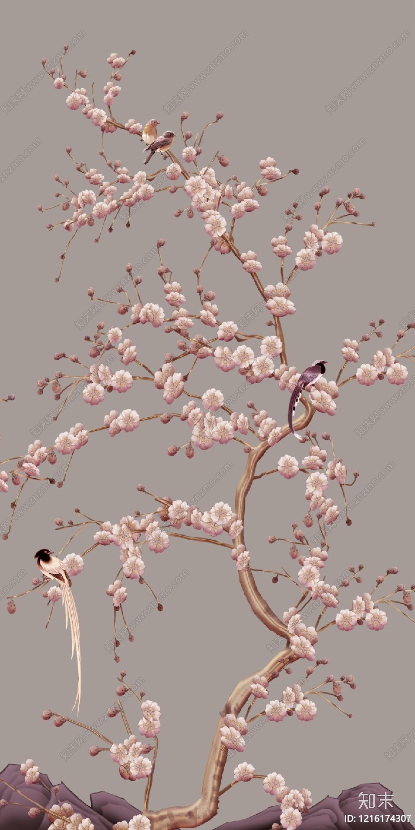 中式装饰画贴图下载【ID:1216174307】