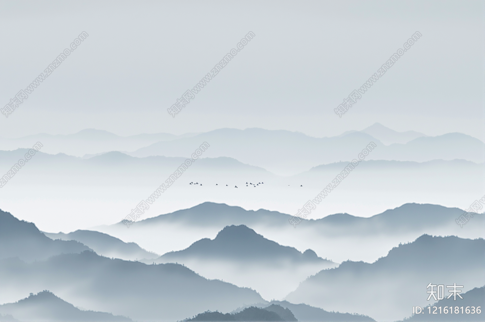 新中式壁画贴图下载【ID:1216181636】