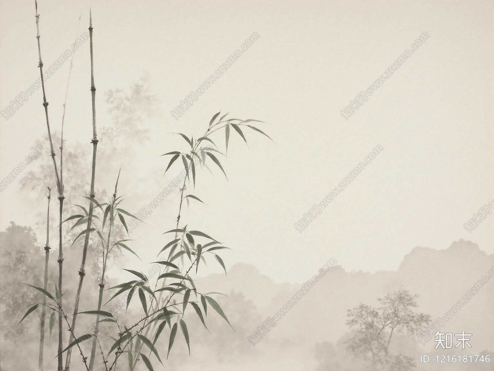 新中式壁画贴图下载【ID:1216181746】