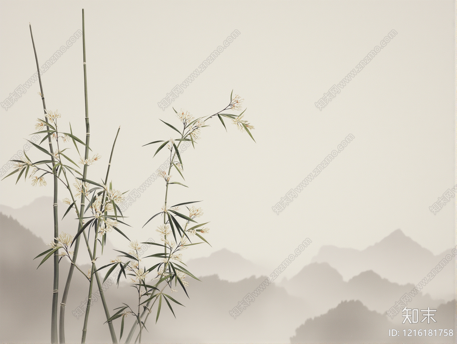 新中式壁画贴图下载【ID:1216181758】