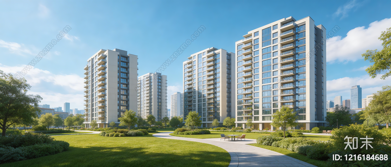 现代小区HDR贴图下载【ID:1216184688】