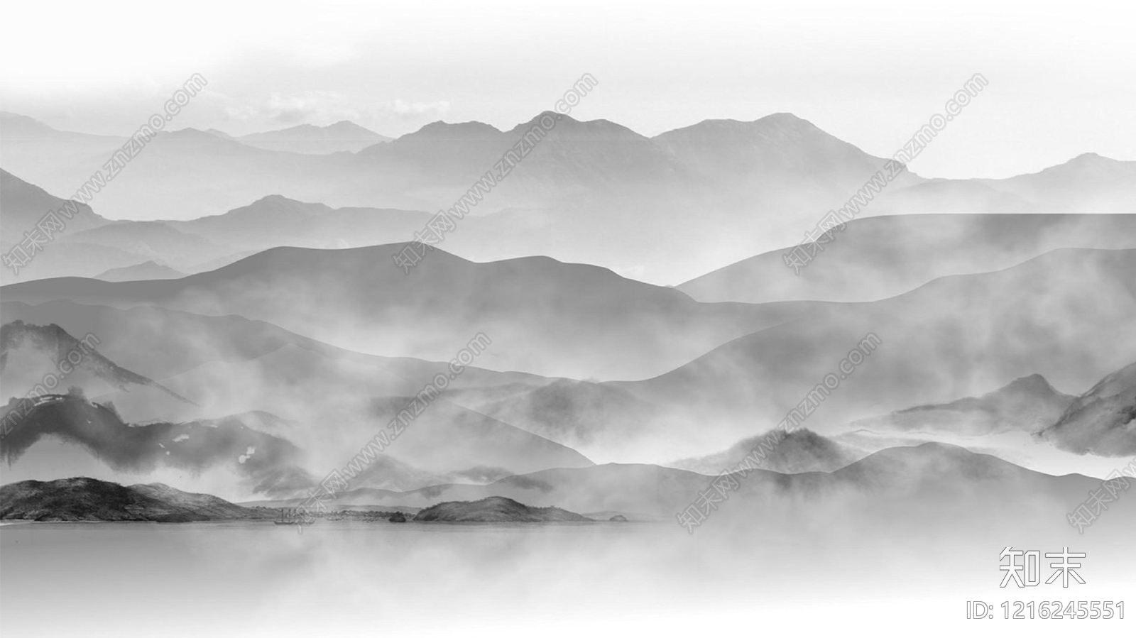 新中式远山贴图下载【ID:1216245551】