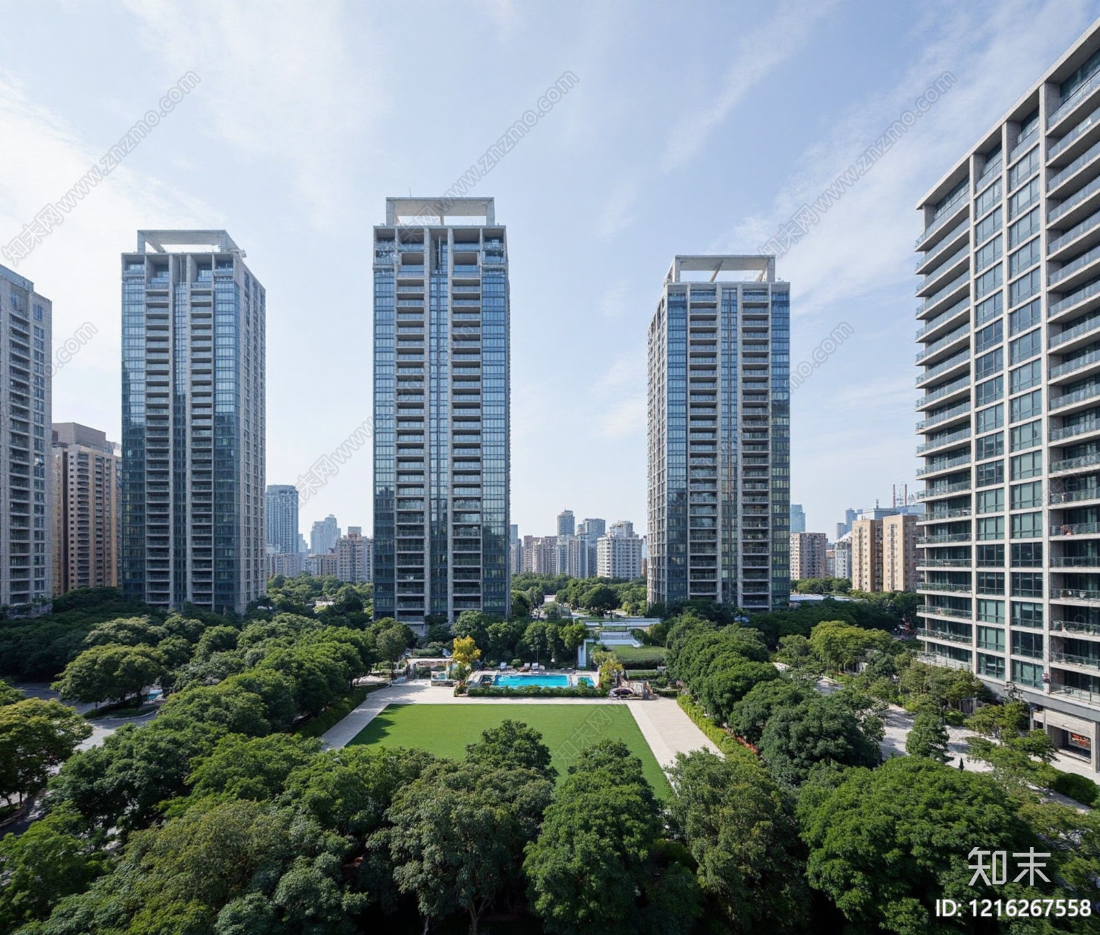 现代小区外景贴图下载【ID:1216267558】