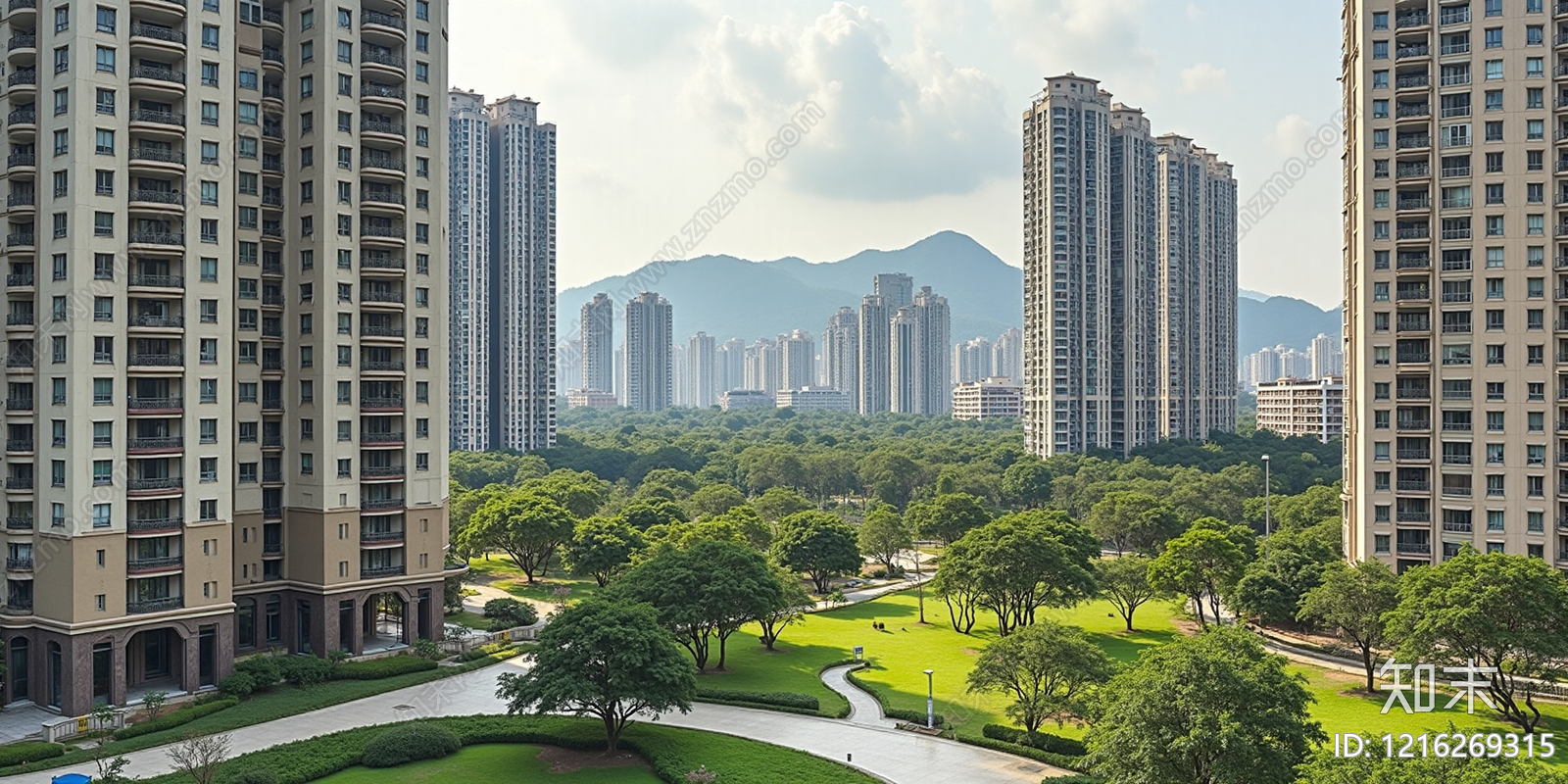 现代小区外景贴图下载【ID:1216269315】