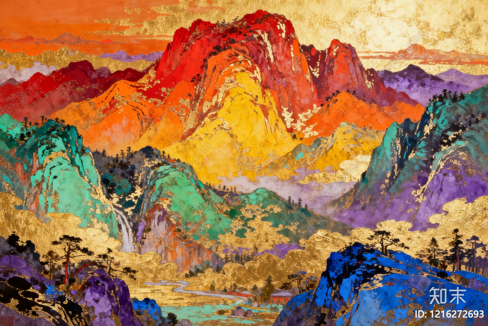 山水画贴图下载【ID:1216272693】