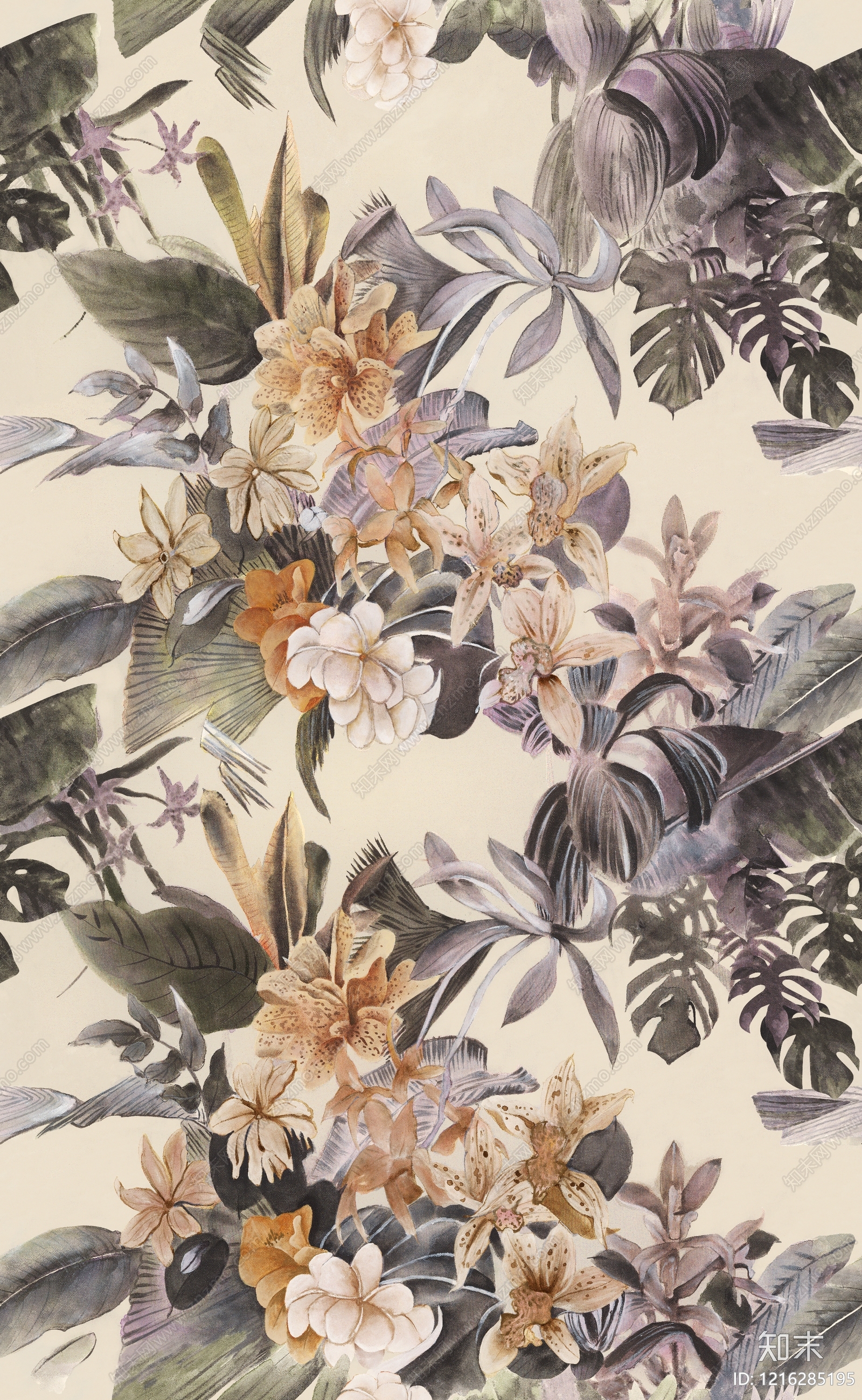 法式水彩背景贴图下载【ID:1216285195】