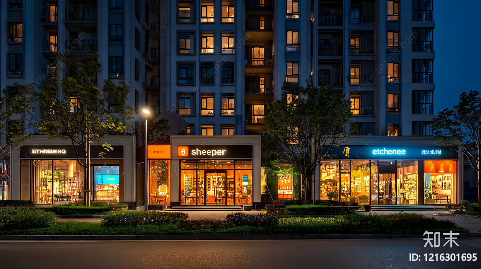 街道外景贴图下载【ID:1216301695】