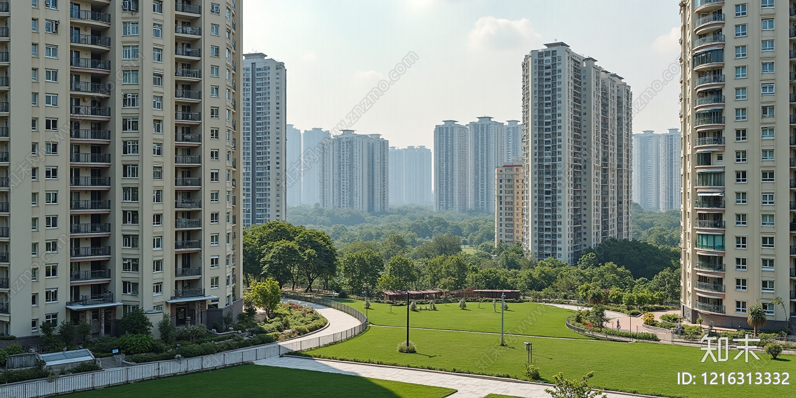 现代小区外景贴图下载【ID:1216313332】