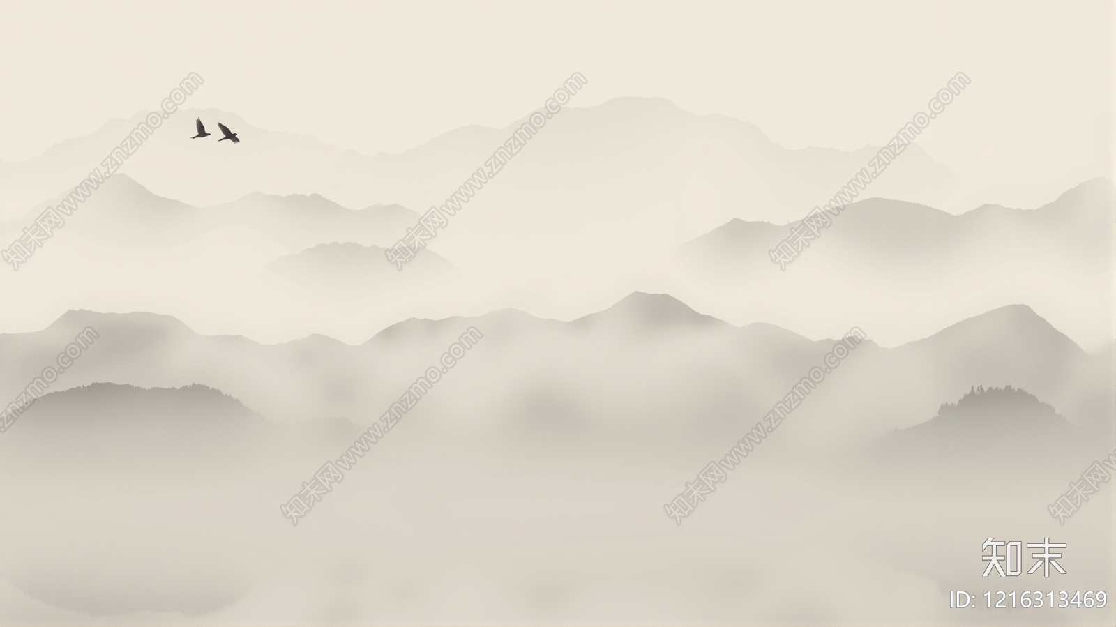 新中式壁画贴图下载【ID:1216313469】