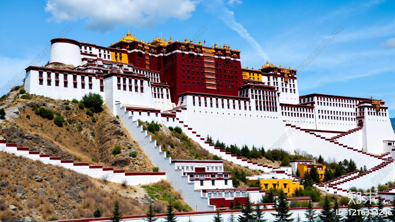 中式建筑外立面贴图下载【ID:1216314246】