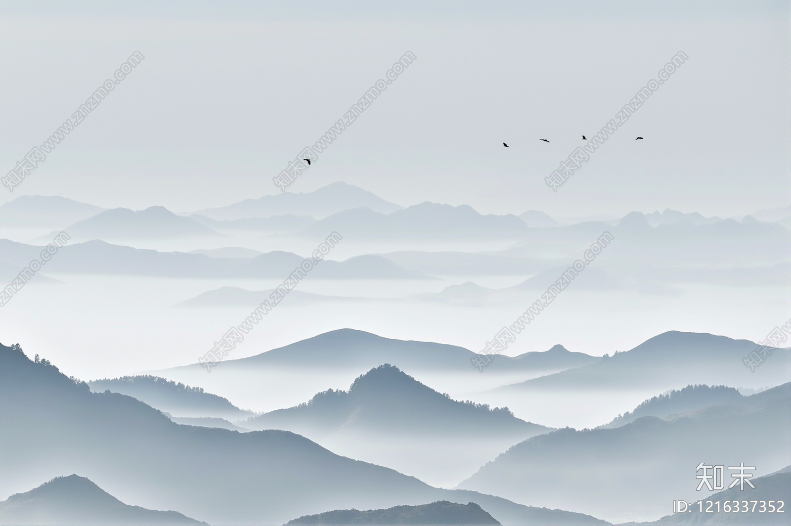 新中式壁画贴图下载【ID:1216337352】