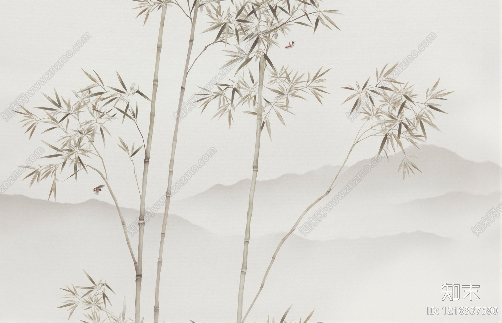 新中式壁画贴图下载【ID:1216337590】