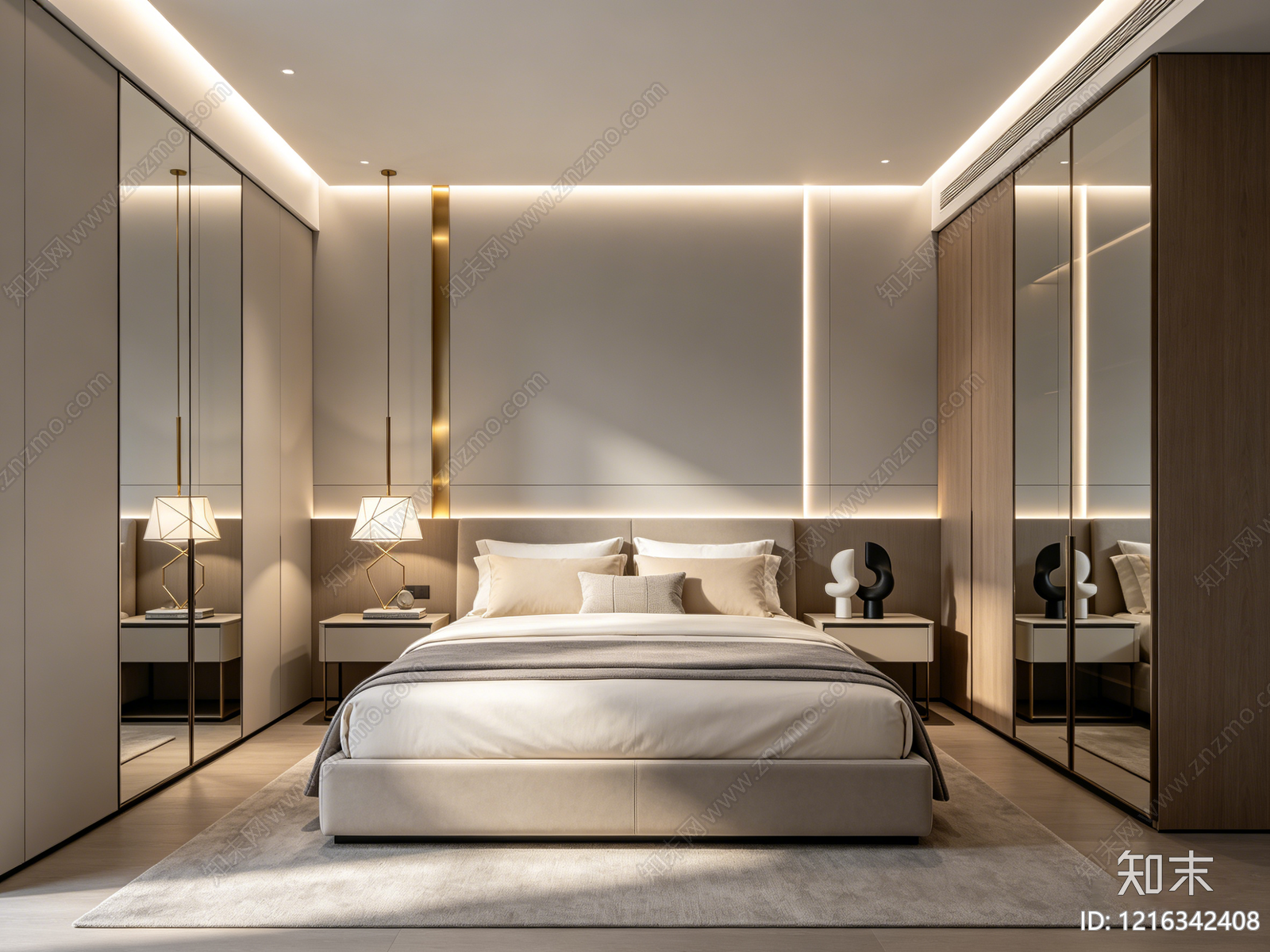 现代卧室贴图下载【ID:1216342408】
