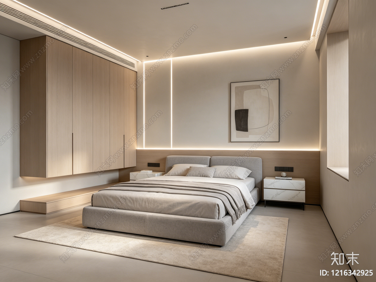 现代卧室贴图下载【ID:1216342925】