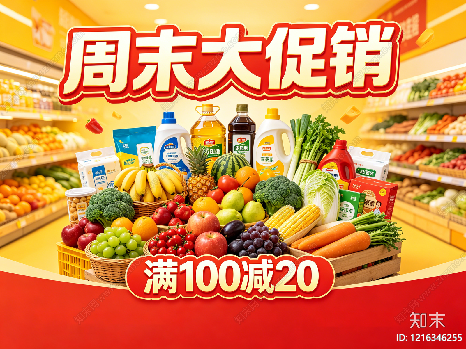 现代超市广告贴图下载【ID:1216346255】