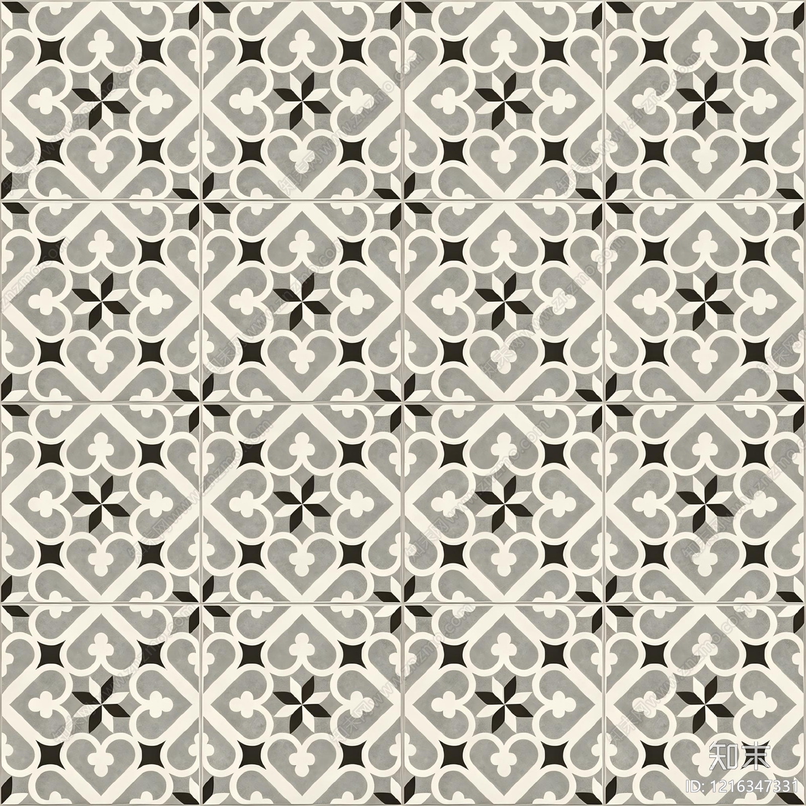 复古花纹砖贴图下载【ID:1216347331】