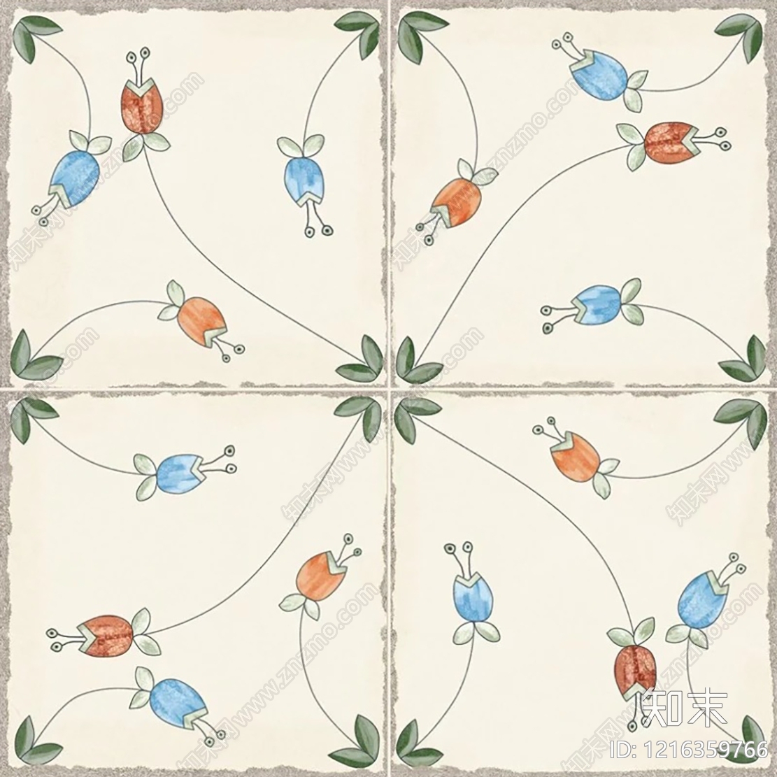 现代花纹砖贴图下载【ID:1216359766】