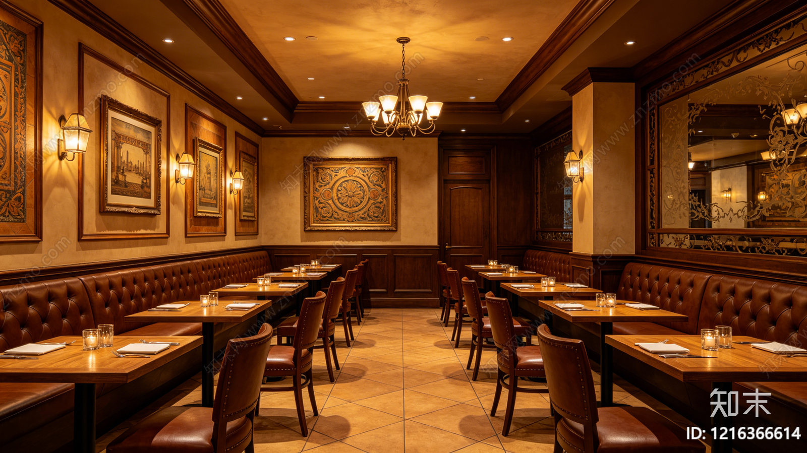 法式餐厅贴图下载【ID:1216366614】