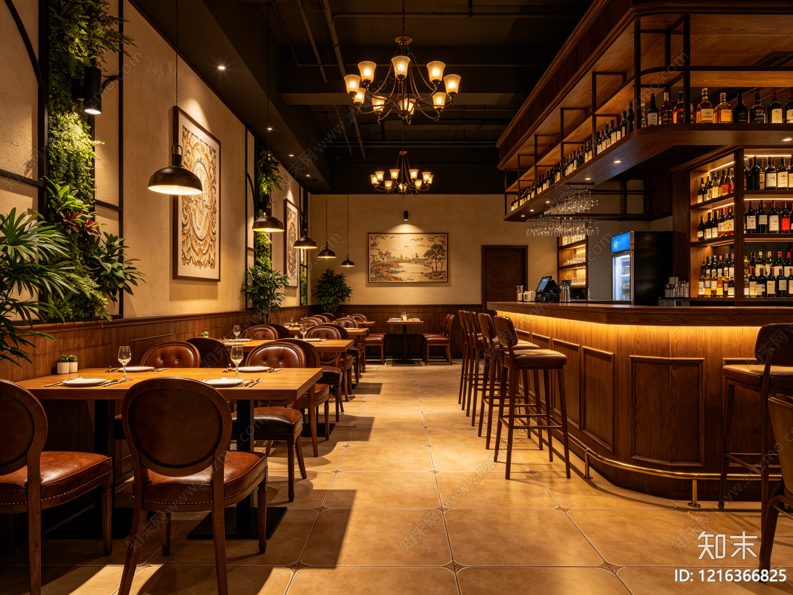 复古餐厅贴图下载【ID:1216366825】