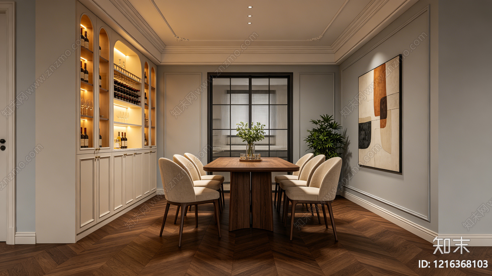 简欧餐厅贴图下载【ID:1216368103】