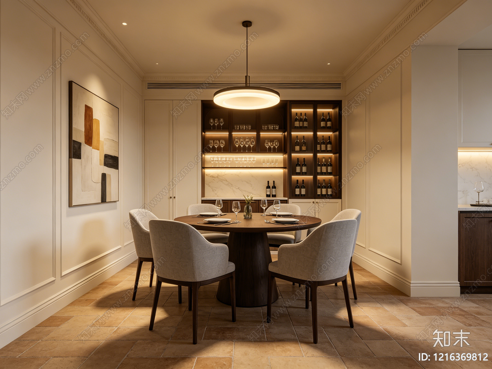 简欧餐厅贴图下载【ID:1216369812】
