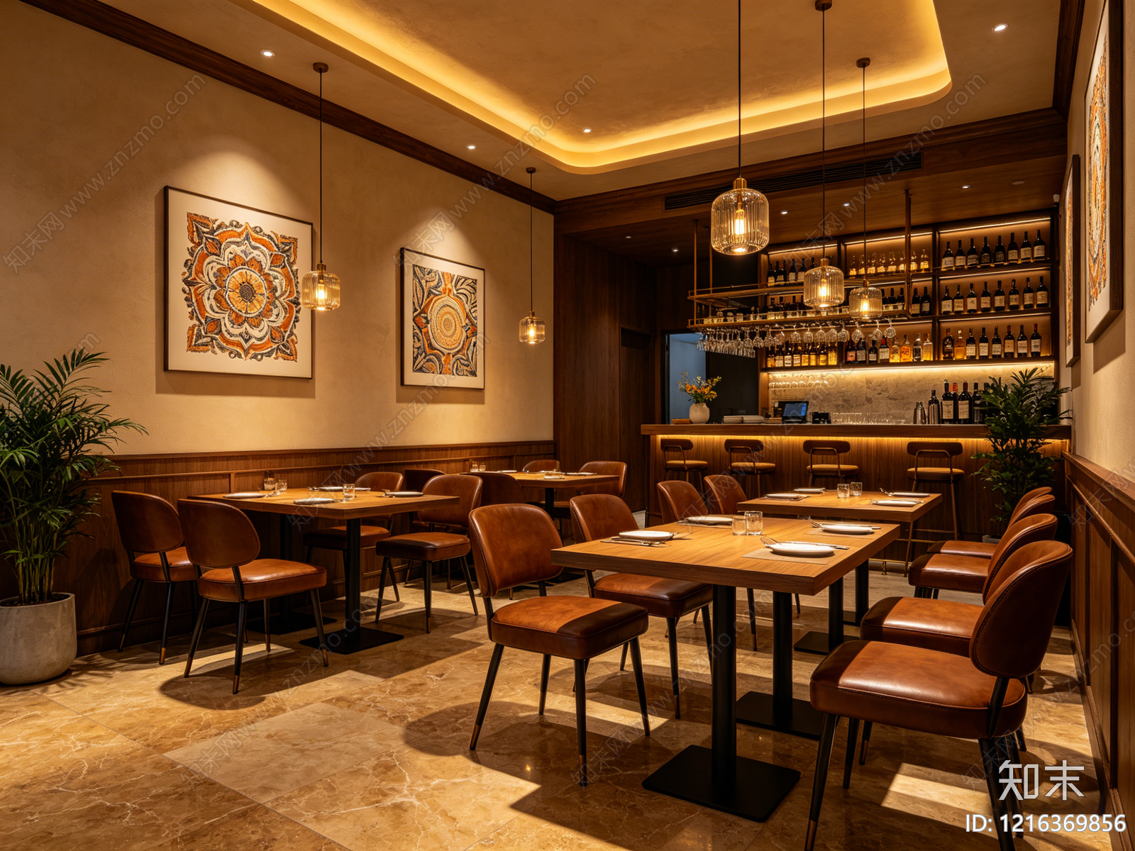 现代餐厅贴图下载【ID:1216369856】