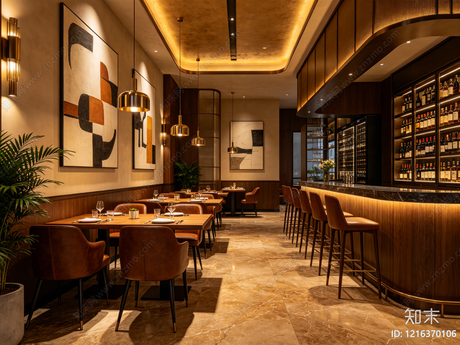 现代餐厅贴图下载【ID:1216370106】
