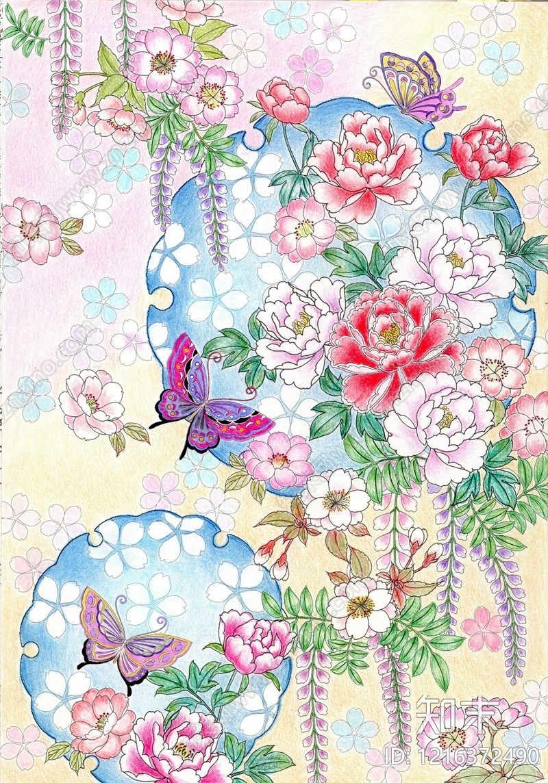 传统纹样贴图下载【ID:1216372490】