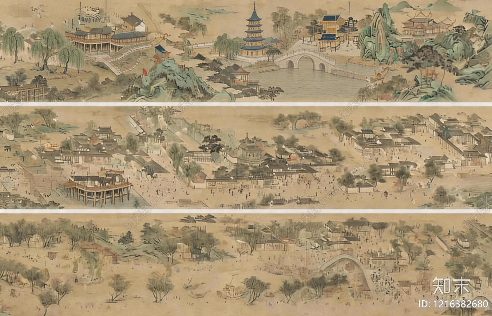 新中式壁画贴图下载【ID:1216382680】