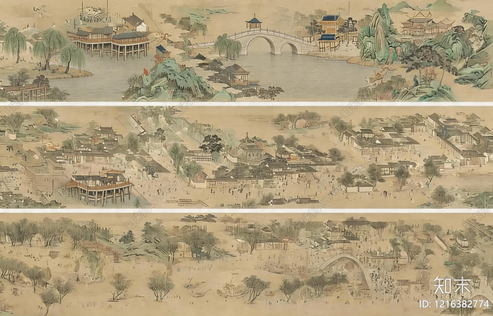 新中式壁画贴图下载【ID:1216382774】